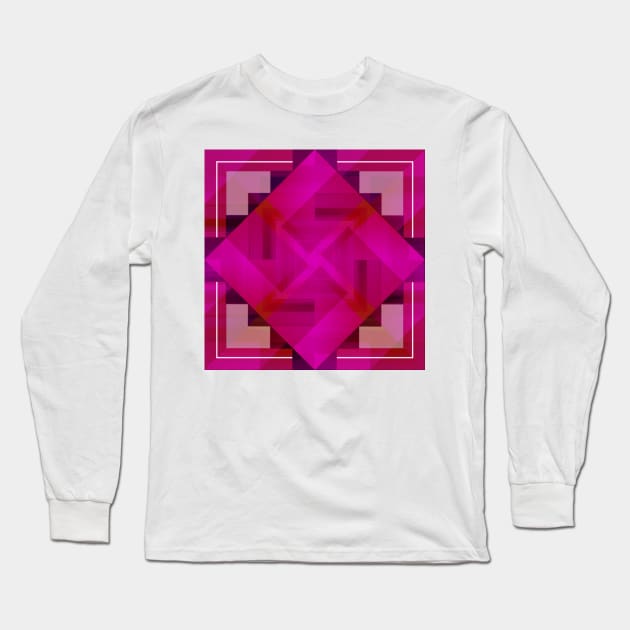 Fuchsia Shapes and Patterns Long Sleeve T-Shirt by DANAROPER